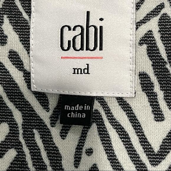 CAbi Zigzag Ponte Knit Jacket Grey/White Size Medium - Picture 9 of 10